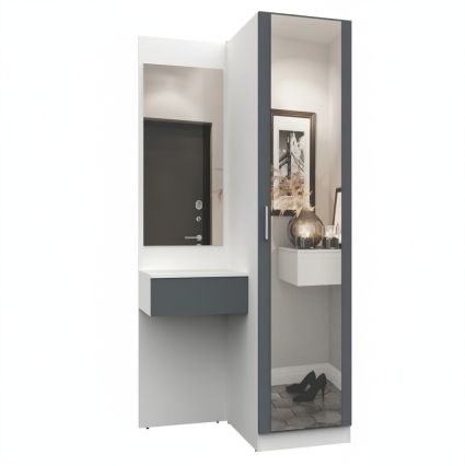 Набор мебели для прихожей "Марсель-153" МР 01-153 В2160 Ш1000 Г580 (ЛДСП Графит серый) Набор мебели для прихожей "Марсель-153" МР 01-153 В2160 Ш1000 Г580 (ЛДСП Графит серый)